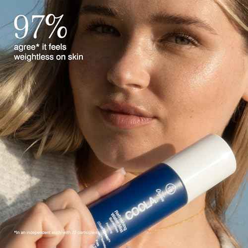 COOLA Organic Refreshing Water Mist Face Moisturizer with SPF 18, Dermatologist Tested Face Sunscreen with Plant-Derived BlueScreen Digital De-Stress Technology, 1.7 Fl Oz