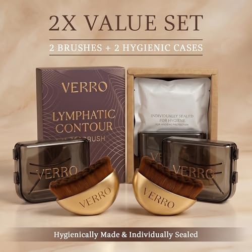 VERRO Facial Dry Brush Set for Lymphatic Drainage & Sculpting