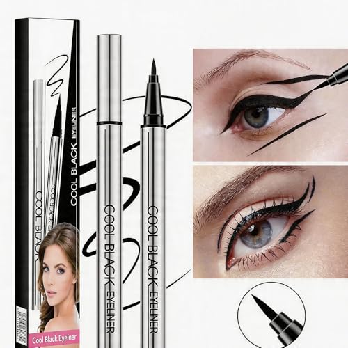 24-Hour Waterproof Eyeliner Pencil - Smudge-Proof Black (2Pcs)
