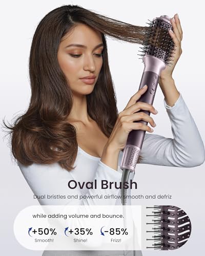 MESCOMB 5-in-1 Dual Voltage Hair Dryer Brush with Auto-Wrap Curlers
