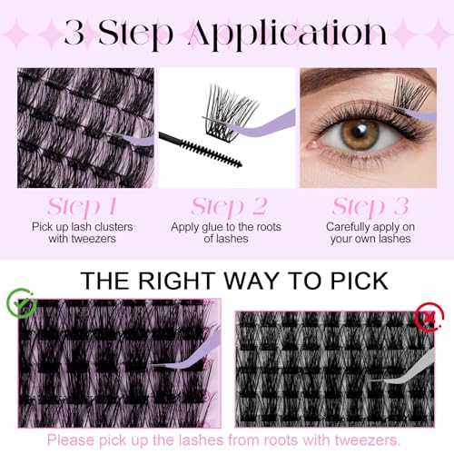 WENDY Cluster Lashes 10-18mm D Curl Wispy Eyelash Extensions