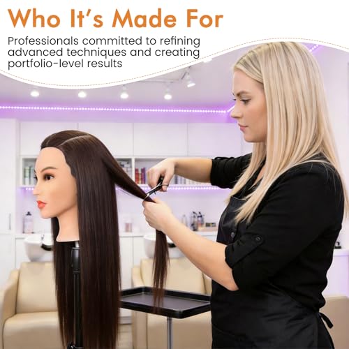 Professional Cosmetology Mannequin Head 26" Heat Resistant Synthetic Hair