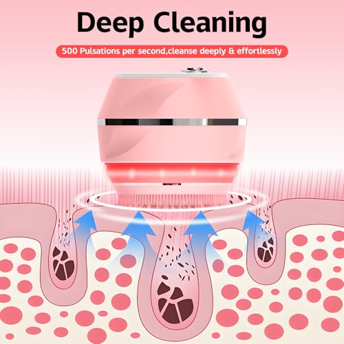 Face Cleansing Brush, Waterproof Silicone Facial Cleansing Brush, 6 Modes, 3 Light Effect, Rechargeable Electric Exfoliator Deep-Clean Scrubber for Women and Men