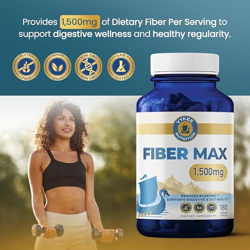 Vykee Nutrition Advanced Fiber Complex - Digestive Support with Psyllium, Aloe Vera, Chia & Flax