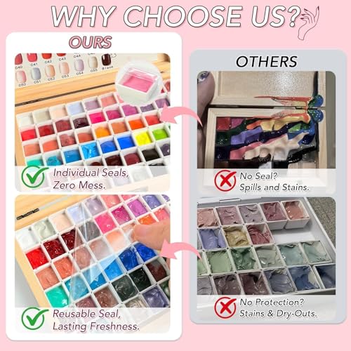 57 Colors Nail Gel Polish Palette Kit for Ombre & Nail Art - Home & Salon Use