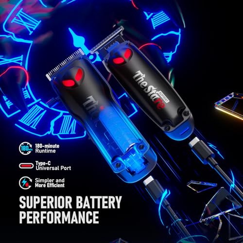 SUPRENT Hair Clippers for Men Professional ? 7500 RPM Cordless Hair Cutting Kit, Electric Clippers and Trimmer Combo Set, Rechargeable Haircut Kit for Barber & Home Use£¨Silver£©