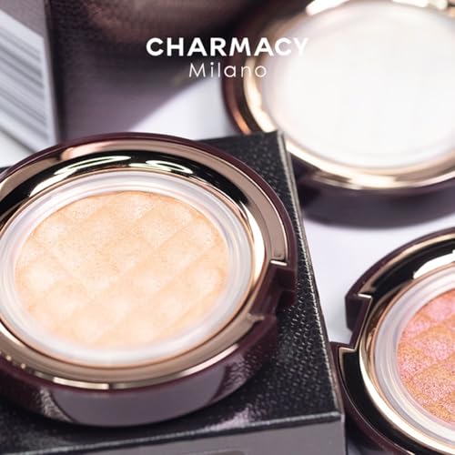 CHARMACY Highlighter Makeup Palette Shimmer Contour Powder Waterproof Long-Lasting, Brightens Face Highlighter Powder Shimmer Highlight Palette Suit All Skin Tones #04