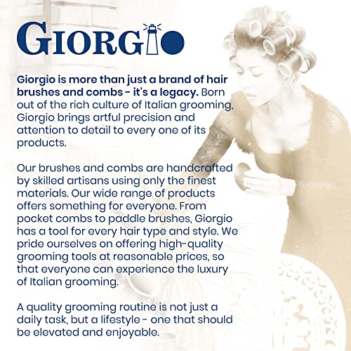 Giorgio Full Size Black Hair Brush for Men Women Kids - Detangler & Scalp Massager