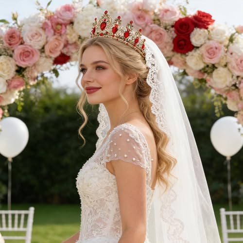 JITINX Crystal Tiara Crown for Women - Bridal & Party Accessory
