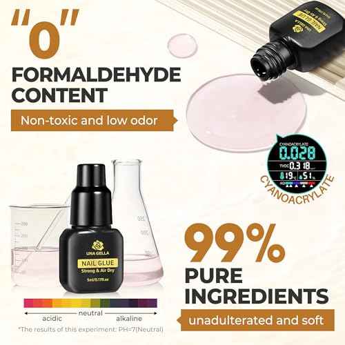 UNA GELLA Quick Drying Super Nail Glue for Press On Nails, Acrylic Nails & Nail Tips No Lamp Need Press On Nails Glue Drip Use with Opener£¨5ML£© Long Lasting for DIY Nail Art