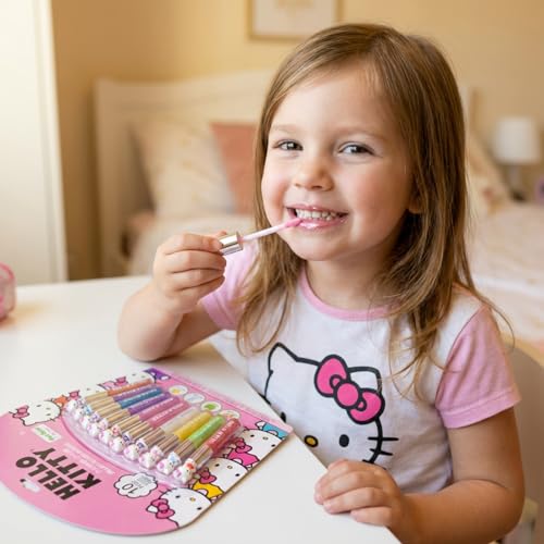 Hello Kitty Lip Gloss Set 10-Piece Plant Based Makeup for Girls