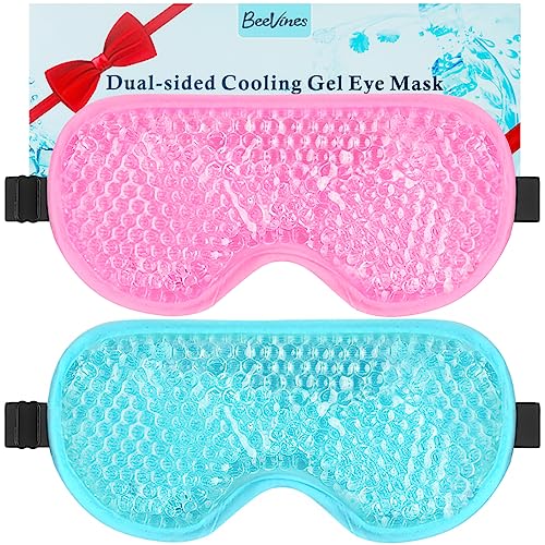 BeeVines Cooling Gel Eye Mask 2 Pack – Cold & Warm Compress