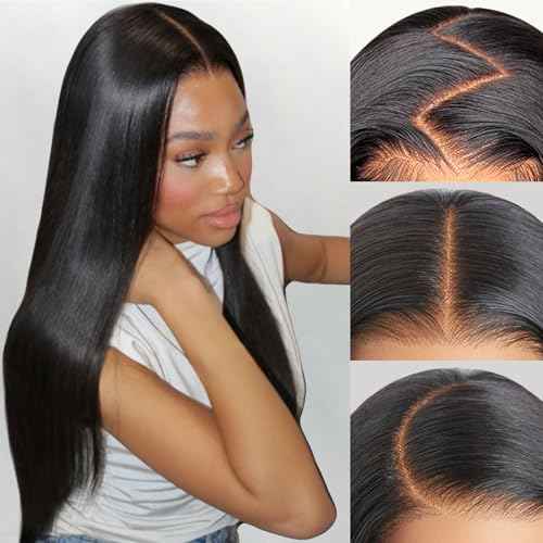 13x6 Lace Front Human Hair Wig, 100% Human Hair 180 Density, HD Lace Frontal Wig, Pre-Plucked Glueless Wigs, 30inch