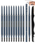 12-Piece Eyebrow Pencil Set with Dual-End Brush, Waterproof