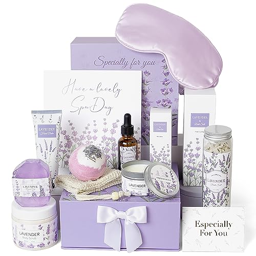 Lavender Spa Gift Set - 11 Piece Bath & Body Care Kit for Women