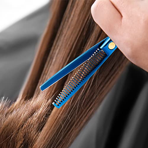 6.89 inch Hair Cutting Scissors Set With Thinning Knife - Blue