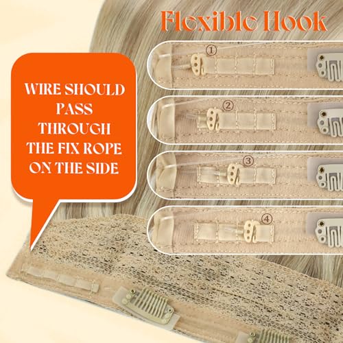 Sunny Hair Wire Extensions Real Human Hair 18" Golden Blonde