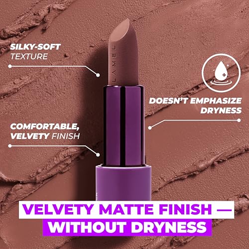 Lamel Rosewood Matte Lipstick – Lightweight, Long-Lasting Color