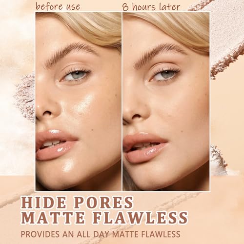 NaissiYa Natural Beige Oil Control Matte Face Powder 10g Flawless Setting