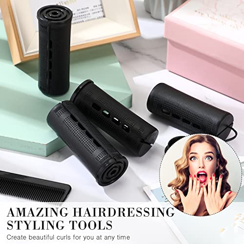 24 Pcs Hair Perm Rods with Tail Comb - Curling Hair Styling Tool Set