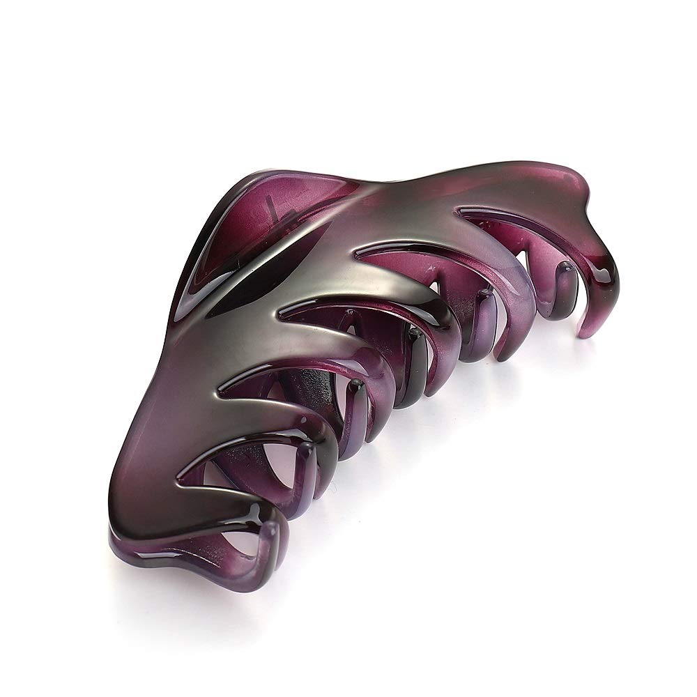 Liasun Premium Hair Claw Clip, Medium Strong Holding Power Hair Clips Clamps, Delicate Hair Grip for Women and Girls Hair Barrettes for Medium or Long hair (Purple)