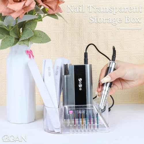 BQAN Nail Drill Holder Stand, 8 Holes for Nail Drill Bits Pro Nail Organizers and Storage for Nail Tech