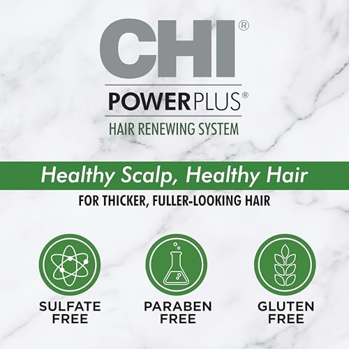 CHI PowerPlus Renewing Haircare Starter Kit, Includes Shampoo, Conditioner & Scalp Treatment, Anti-Shedding & Healthy Hair Renewal System