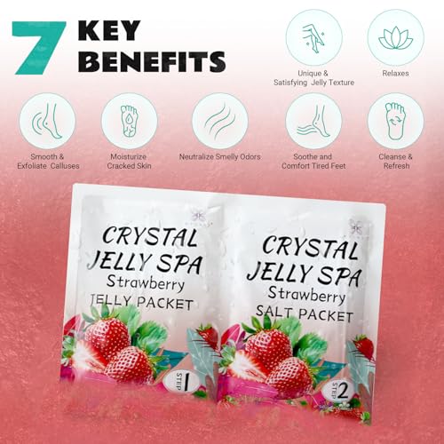 Strawberry Jelly Pedicure Foot Soak - Relaxing Bath Gel for Dry Feet