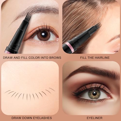 LAVONE 2-in-1 Waterproof Eyebrow Pencil - Dark Brown