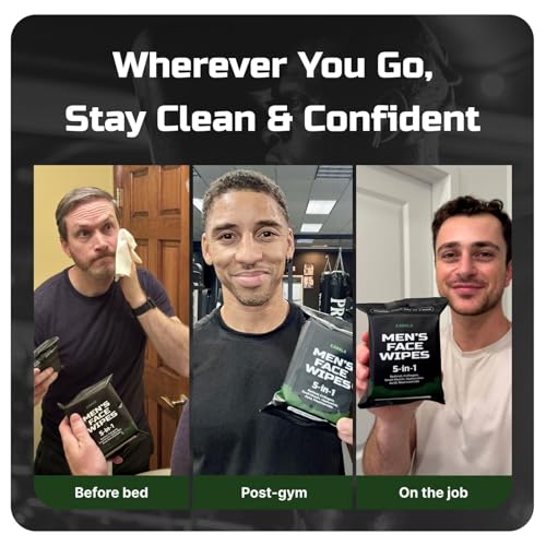 Men's 5-in-1 Anti-Aging Face Wipes with Collagen & Tea Tree Oil – Travel & Skin Care