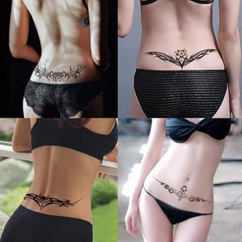 28 Sheets Sexy Temporary Tattoos Stickers Abdomen Waist Waterproof Tattoo Stickers Women Ideal Bachelorette Party Tattoos,for Women Temporary Fake Body Tattoos
