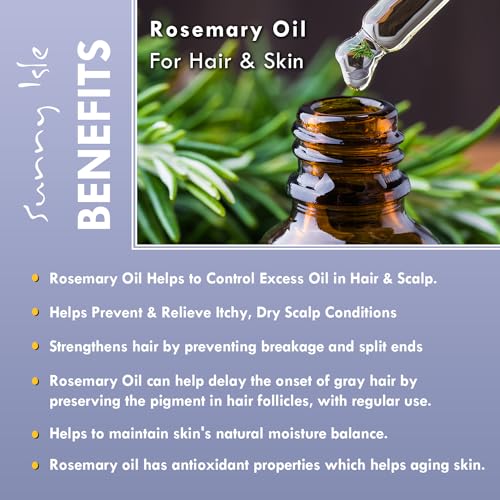 Sunny Isle Rosemary Jamaican Black Castor Oil Pure Butter 4oz | Stimulates Hair Growth | Effective Moisturizer Hair & Skin | All Types & Textures
