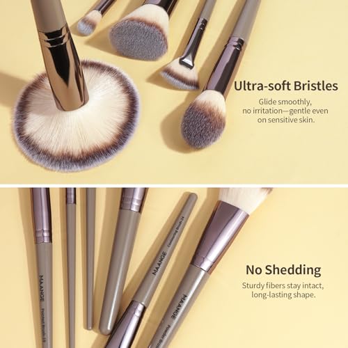 MAANGE 51-Piece Makeup Brush Set with Sponges & Storage Pouch