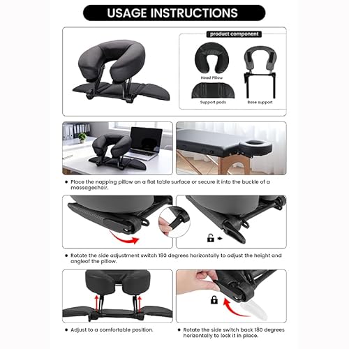 TRENDBOX Face Down Tabletop Massage Kit Adjustable Headrest Pillow