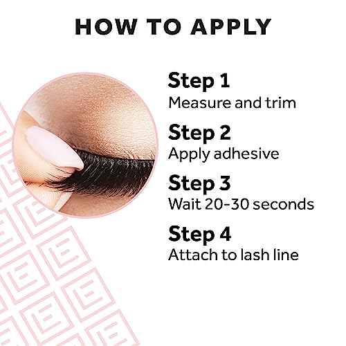 Eylure Naturals No. 020 Reusable Eyelashes, Adhesive Included, Black, 4 Pair