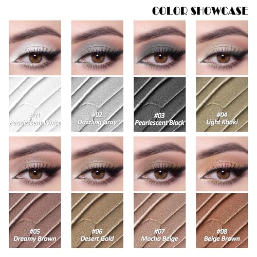 16-Color Waterproof Eyeshadow Stick Set - Matte & Glitter