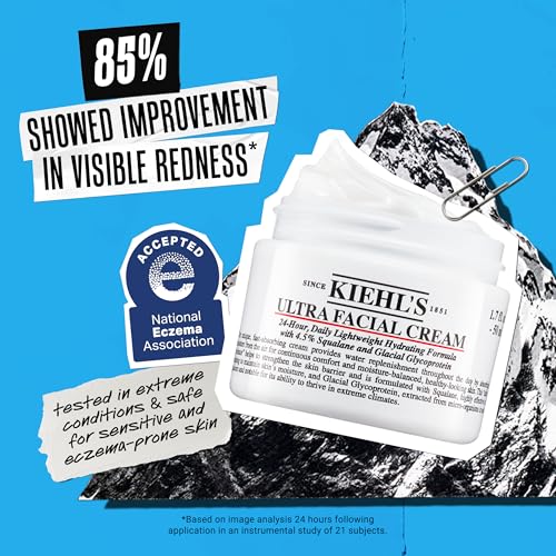Kiehl's Ultra Facial Cream, with 4.5% Squalane to Strengthen Skin's Moisture Barrier, Skin Feels Softer and Smoother, Long-Lasting Hydration, Easy and Fast-Absorbing, Suitable for All Skin Types