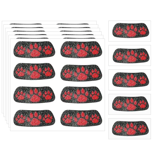 Blulu 24 Pairs Glitter Paw Eye Black Temporary Tattoos