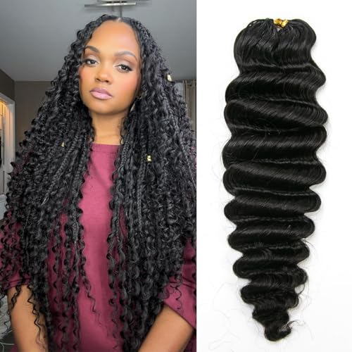 Deep Wave Crochet Hair 100% Human Hair 16" 100 Strands