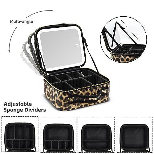 Makeup Bag with LED Mirror - Lighted Travel Organizer