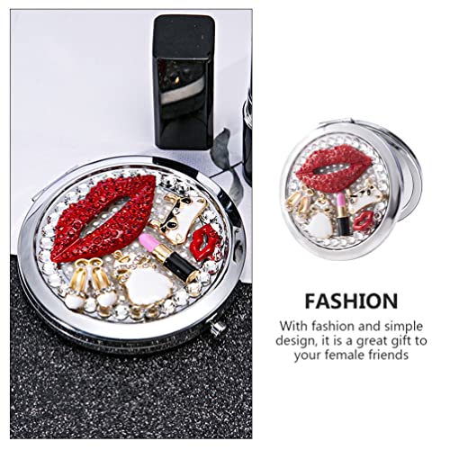 Beaupretty Travel Purse Mirror Lips Compact Mirror Compact Double Sides Mirror for Women