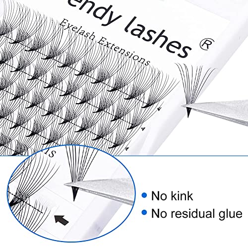 Premade Fans Eyelash Extensions 5D 6D 7D 8D 10D Volume Lash Extensions 0.07mm Thickness Short Stem heat bonded Premade Fans Russian Volume Pre-fanned Lash Extensions(10D-0.07-C, 8-14mm Mixed Tray)