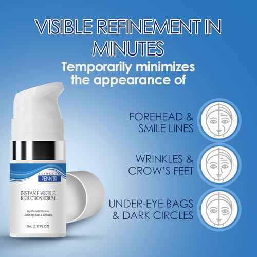 Instant Visible Reduction Serum- Reduces Under-Eye Bags & Wrinkles, Powered by Pepitide and Collagen, Anti-Aging Cream for Fine Lines (0.17 Fl.OZ)