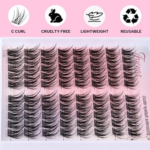 Fyonas Bonny Natural Eyelash Clusters - 80 Pcs, 11-13mm, Natural Look, False Lash Extensions
