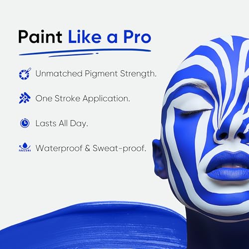 Blue Squid PRO Waterproof Blue Face Paint Stick - XL 21g