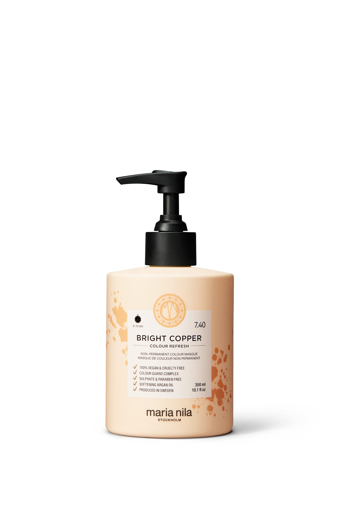 Maria Nila Colour Refresh, Bright Copper 10.1 Fl Oz, Copper Hair Mask, Semi-Permanent Pigments, 100% Vegan & Sulfate/Paraben free