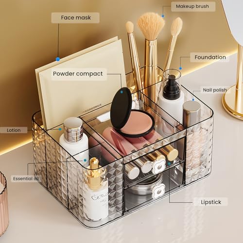 Clear Makeup Organizer with Drawers - Johehe Vanity Storage