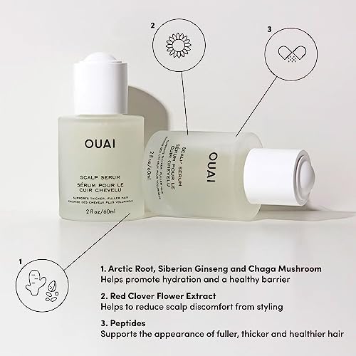 OUAI Thicker Hair Essentials Bundle - Hair Spray, Serum & Shampoo