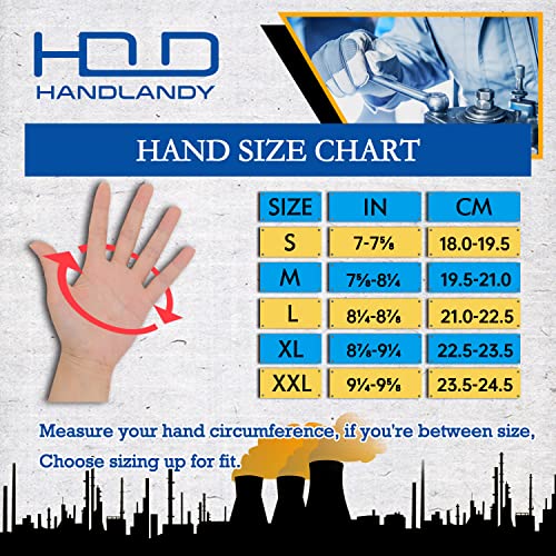 HANDLANDY Mens Work Gloves Wear Resistant, Breathable & Flexible Mechanic Working Gloves, Touchscreen Warehouse Outdoor Yard Glove, Truck Driver Gifts