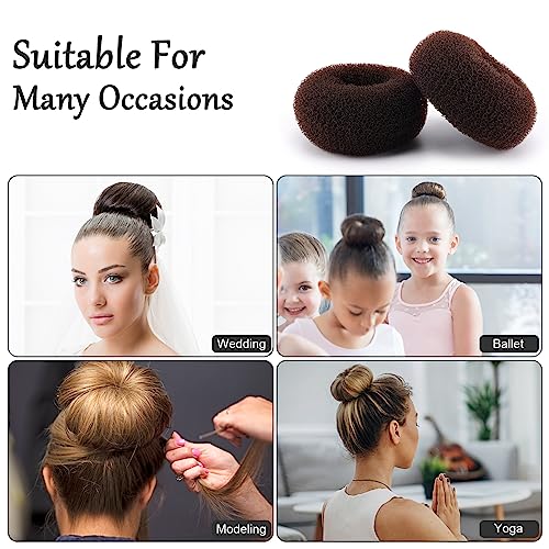 Hair Bun Maker Donuts 12 Pc Medium Brown Ring Shaper